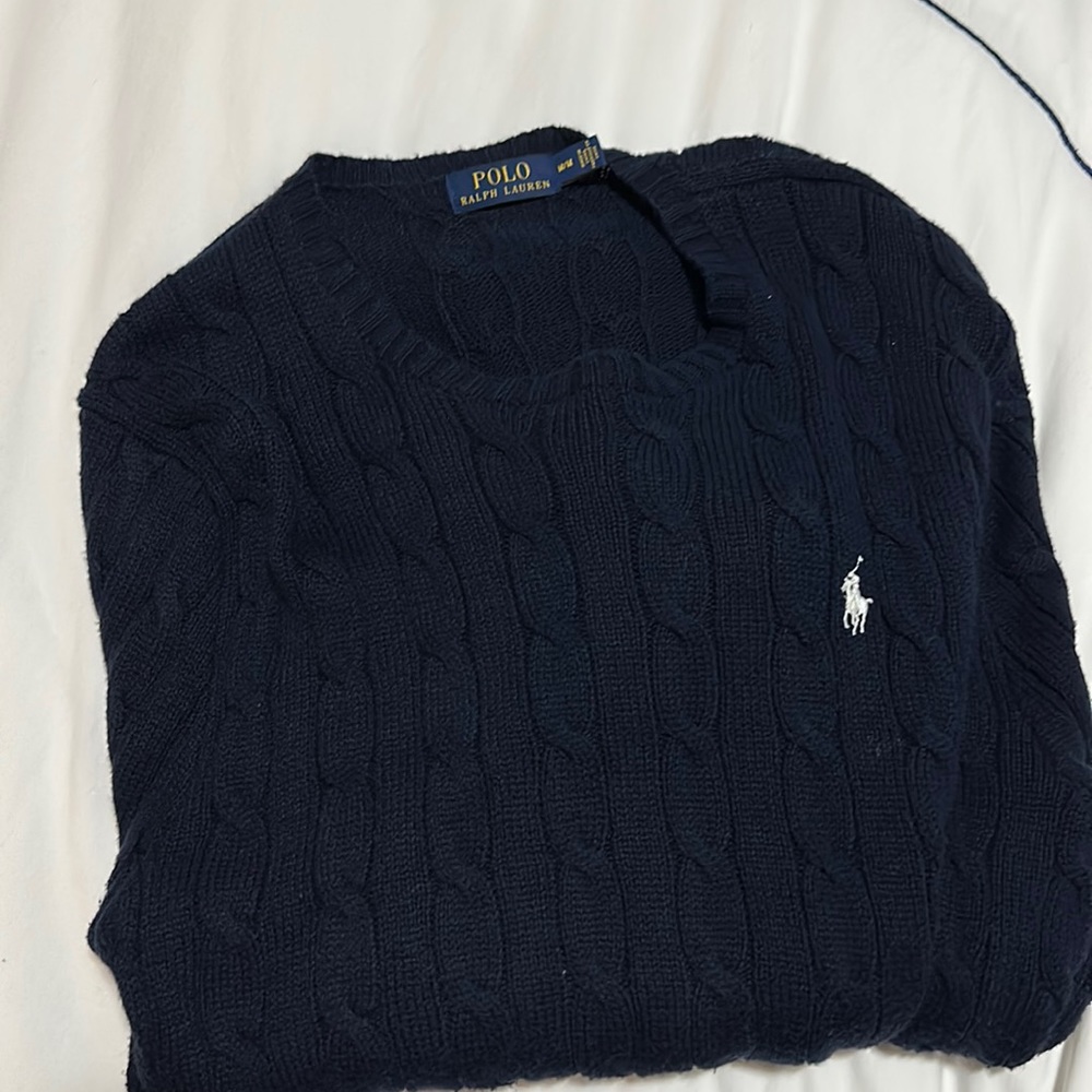 Polo Ralph Lauren Cable Knit Navy Sweater - M